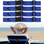 4 Pack Towel Bands for Beach Chairs Cruise, 2×15.7 Inch Beach Towel Clips Elastic Towel Bands with Adjustable Detachable Buckle,