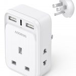 UK to US Plug Adapter, USA Travel Adapter with 2 USB-A Ports & 1 USB-C Ports